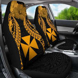Wallis And Futuna Polynesian Car Seat Covers Pride Seal And Hibiscus Gold - 232125 - YourCarButBetter