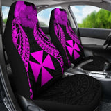 Wallis And Futuna Polynesian Car Seat Covers Pride Seal And Hibiscus Pink - 232125 - YourCarButBetter