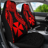 Wallis And Futuna Polynesian Car Seat Covers Pride Seal And Hibiscus Red - 232125 - YourCarButBetter