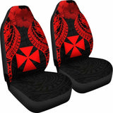 Wallis And Futuna Polynesian Car Seat Covers Pride Seal And Hibiscus Red - 232125 - YourCarButBetter