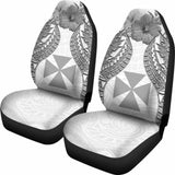 Wallis And Futuna Polynesian Car Seat Covers Pride Seal And Hibiscus White - 105905 - YourCarButBetter