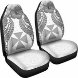Wallis And Futuna Polynesian Car Seat Covers Pride Seal And Hibiscus White - 105905 - YourCarButBetter