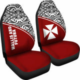 Wallis And Futuna Polynesian Car Seat Covers - Red Curve - 11 153908 - YourCarButBetter