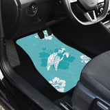 Watercolor Blue Sea Turtles Hibiscus Fashionable Car Floor Mats 211504 - YourCarButBetter