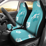 Watercolor Blue Sea Turtles Hibiscus Fashionable Car Seat Covers 211504 - YourCarButBetter