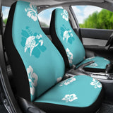 Watercolor Blue Sea Turtles Hibiscus Fashionable Car Seat Covers 211504 - YourCarButBetter