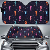 Watercolor Colorful Seahorse Pattern Car Auto Sun Shades 460402 - YourCarButBetter
