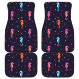 Watercolor Colorful Seahorse Pattern Front And Back Car Mats 174914 - YourCarButBetter