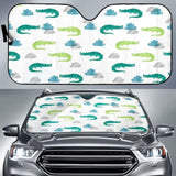 Watercolor Crocodile Pattern Car Auto Sun Shades 460402 - YourCarButBetter