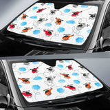Watercolor Helicopter Cloud Pattern Car Auto Sun Shades 460402 - YourCarButBetter
