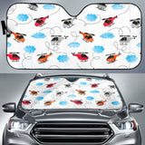 Watercolor Helicopter Cloud Pattern Car Auto Sun Shades 460402 - YourCarButBetter