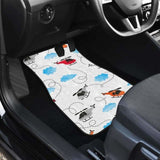 Watercolor Helicopter Cloud Pattern Front And Back Car Mats 174914 - YourCarButBetter