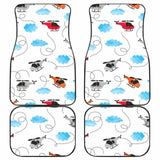 Watercolor Helicopter Cloud Pattern Front And Back Car Mats 174914 - YourCarButBetter