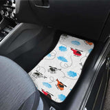 Watercolor Helicopter Cloud Pattern Front And Back Car Mats 174914 - YourCarButBetter
