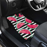 Watercolor Paint Textured Watermelon Pieces Front And Back Car Mats 174914 - YourCarButBetter