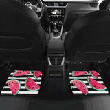 Watercolor Paint Textured Watermelon Pieces Front And Back Car Mats 174914 - YourCarButBetter