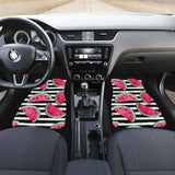 Watercolor Paint Textured Watermelon Pieces Front And Back Car Mats 174914 - YourCarButBetter