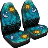 Watercolor Sky Sun Moon Ocean Car Seat Covers 550317 - YourCarButBetter