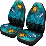 Watercolor Sky Sun Moon Ocean Car Seat Covers 550317 - YourCarButBetter