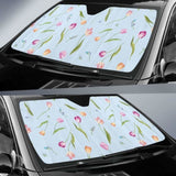 Watercolor Tulips Pattern Car Auto Sun Shades 460402 - YourCarButBetter