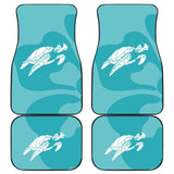 Watercolor Turtle And Hibiscus Car Floor Mats 211504 - YourCarButBetter