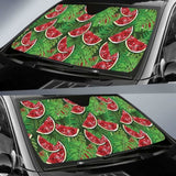 Watermelons Tropical Palm Leaves Pattern Background Car Auto Sun Shades 182102 - YourCarButBetter