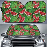 Watermelons Tropical Palm Leaves Pattern Background Car Auto Sun Shades 182102 - YourCarButBetter