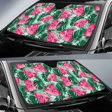 Watermelons Tropical Palm Leaves Pattern Car Auto Sun Shades 182102 - YourCarButBetter