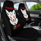 We All Meow Down Here Clown Cat KITten Halloween Pennywise Car Seat Covers 212903 - YourCarButBetter