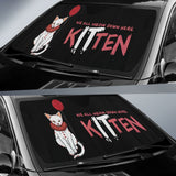 We All Meow Down Here KITten White Cat Pennywise Car Auto Sun Shades 212903 - YourCarButBetter