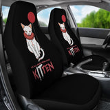 We All Meow Down Here KITten White Cat Pennywise Car Seat Covers 212903 - YourCarButBetter