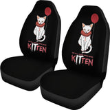 We All Meow Down Here KITten White Cat Pennywise Car Seat Covers 212903 - YourCarButBetter
