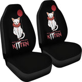 We All Meow Down Here KITten White Cat Pennywise Car Seat Covers 212903 - YourCarButBetter