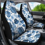 White And Blue Hibiscus Tropical Hawaiian Flower Pattern Car Seat Covers 232125 - YourCarButBetter