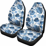White And Blue Hibiscus Tropical Hawaiian Flower Pattern Car Seat Covers 232125 - YourCarButBetter