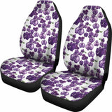 White And Purple Orchid Flower Pattern Car Seat Covers 174914 - YourCarButBetter