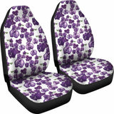 White And Purple Orchid Flower Pattern Car Seat Covers 174914 - YourCarButBetter
