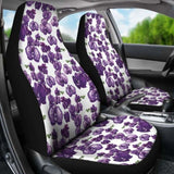 White And Purple Orchid Flower Pattern Car Seat Covers 174914 - YourCarButBetter