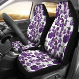 White And Purple Orchid Flower Pattern Car Seat Covers 174914 - YourCarButBetter