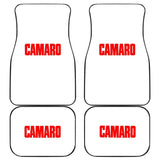 White Camaro Red Letter Car Floor Mats 212304 - YourCarButBetter