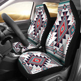 White Geometric Native American Design Car Seat Covers 093223 - YourCarButBetter