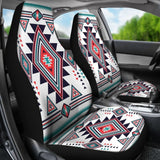 White Geometric Native American Design Car Seat Covers 093223 - YourCarButBetter