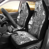 White Grunge Art Car Seat Covers 210202 - YourCarButBetter