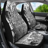 White Grunge Art Car Seat Covers 210202 - YourCarButBetter