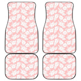 White Hibiscus Pattern Pink Background Best Gift Car Lovers Car Floor Mats 211105 - YourCarButBetter