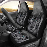White Snow Tiger Seat Covers for Car 211303 - YourCarButBetter