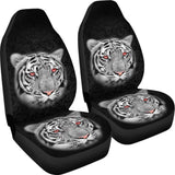 White Tiger Red Eyes Amazing Black Background Car Seat Covers 210102 - YourCarButBetter