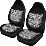White Tiger Red Eyes Amazing Black Background Car Seat Covers 210102 - YourCarButBetter