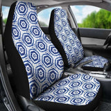 White With Blue Shibori Dye Pattern Ethnic Boho Car Seat Covers 105905 - YourCarButBetter