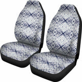 White With Faded Grungy Navy Blue Tie Dye Pattern Car Seat Covers 154230 - YourCarButBetter